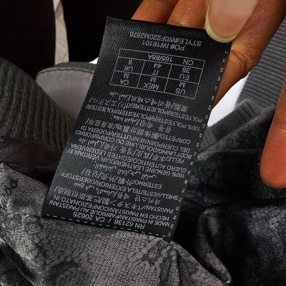 Guess Gray Leather Motorcycle Bomber Jacket - Picture 12 of 12